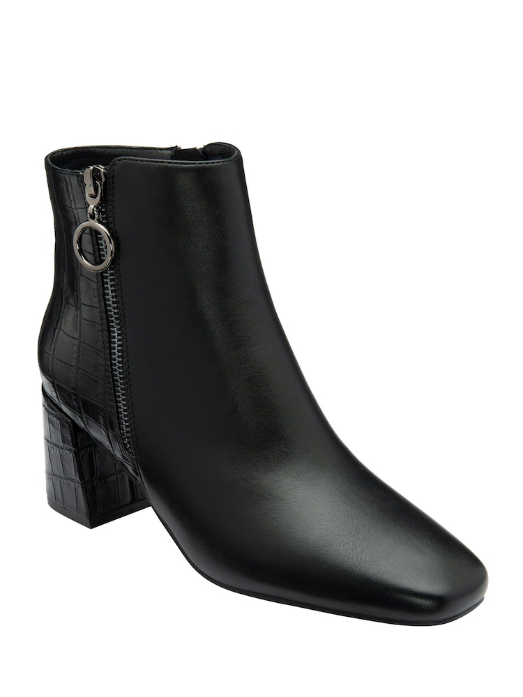 Lotus Black Heeled Ankle Boots - Image 1 of 4 Lotus Black Heeled Ankle Boots - Image 1 of 4