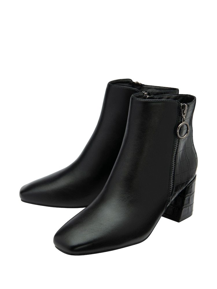 Lotus Black Heeled Ankle Boots - Image 2 of 4 Lotus Black Heeled Ankle Boots - Image 2 of 4