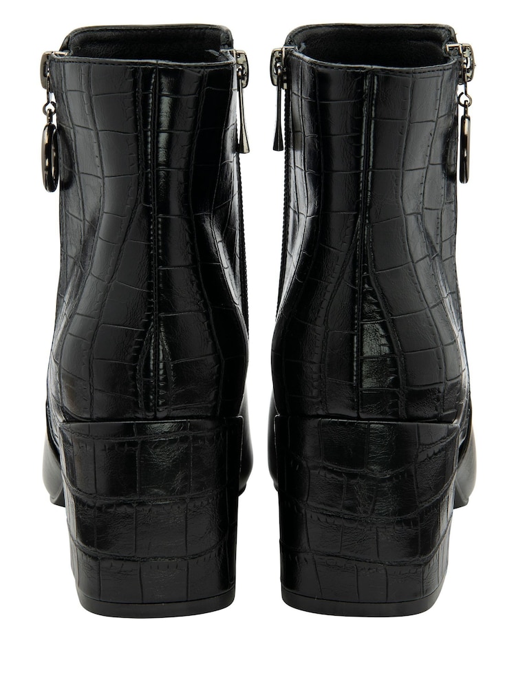 Lotus Black Heeled Ankle Boots - Image 4 of 4 Lotus Black Heeled Ankle Boots - Image 4 of 4