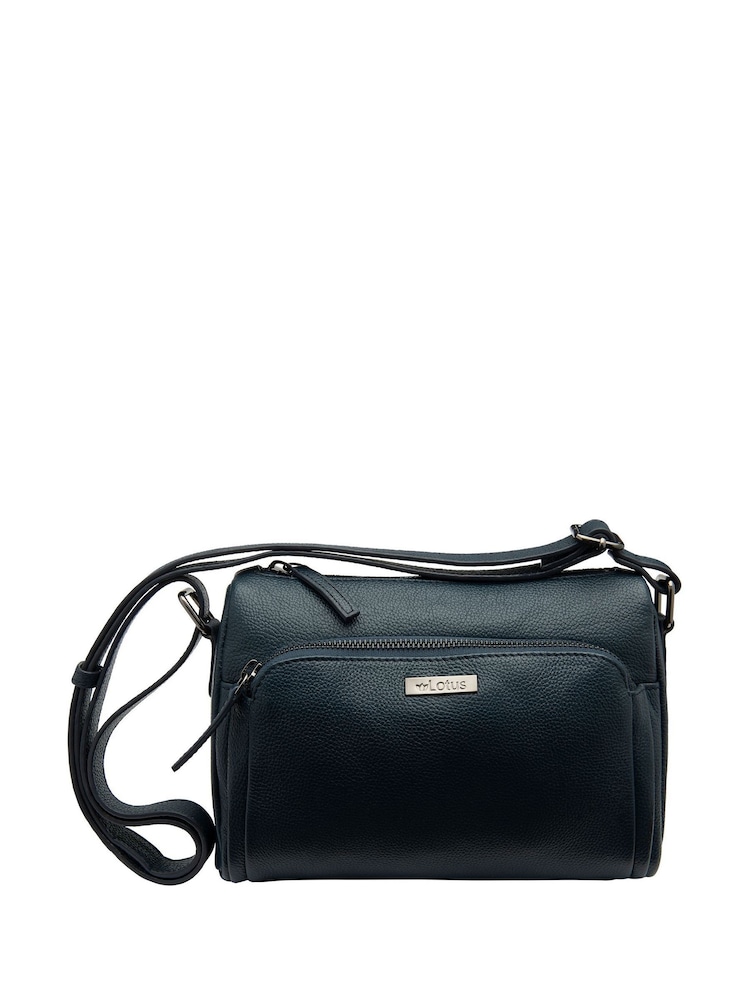 Lotus Blue Leather Handbag - Image 1 of 4