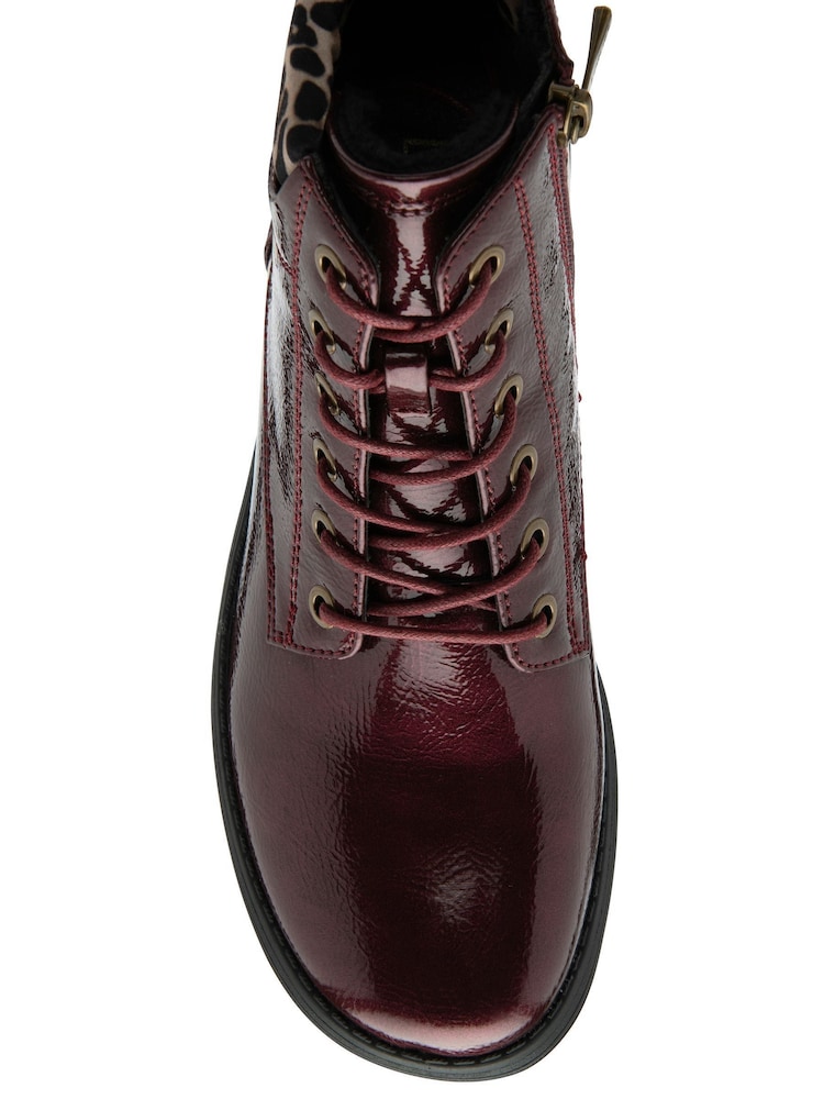 Lotus Red Patent Ankle Boots - Image 4 of 4 Lotus Red Patent Ankle Boots - Image 4 of 4