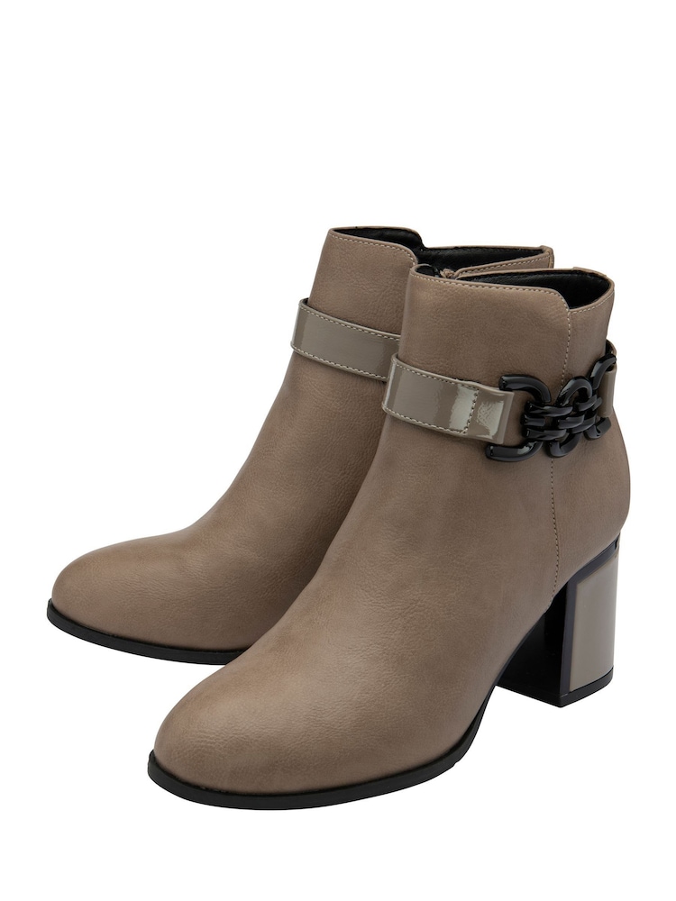 Lotus Natural Heeled Ankle Boots - Image 2 of 4