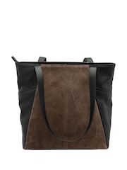 Lotus Brown Leather & Suede Tote Bag - Image 2 of 4