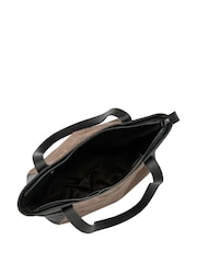 Lotus Brown Leather & Suede Tote Bag - Image 3 of 4
