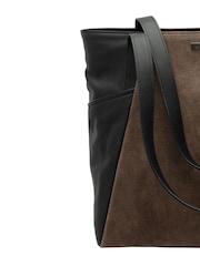 Lotus Brown Leather & Suede Tote Bag - Image 4 of 4