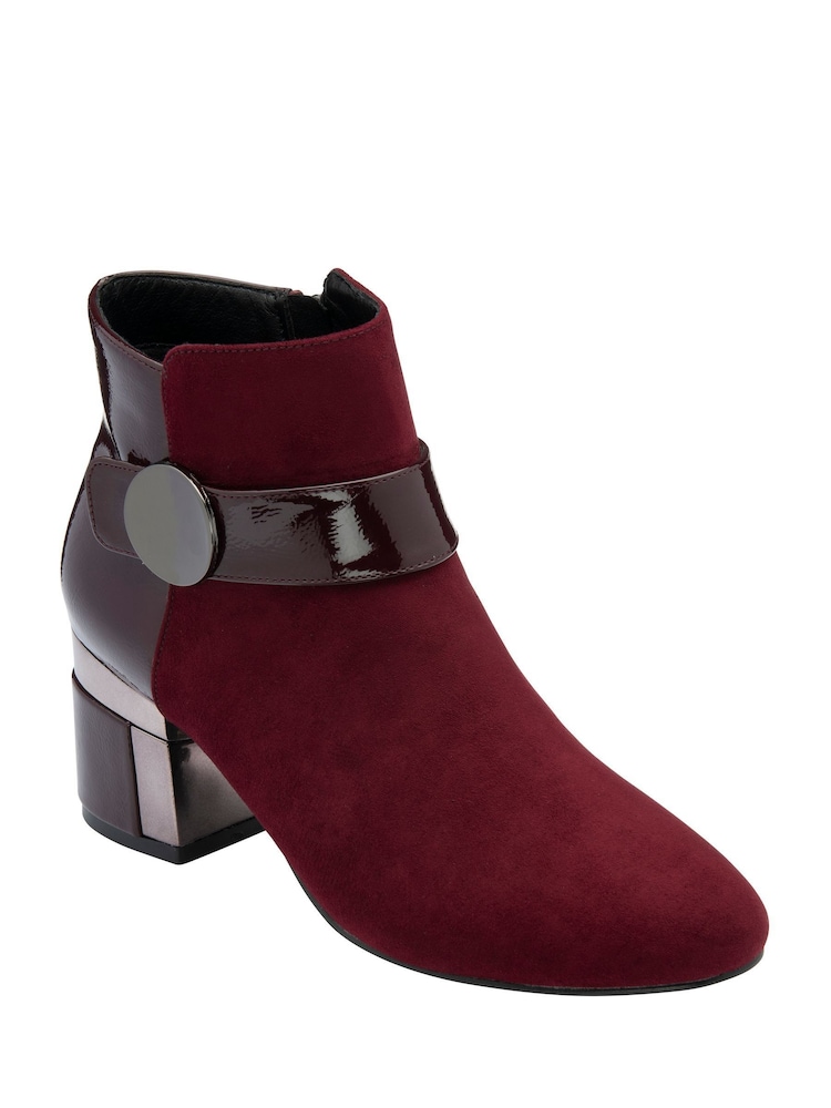 Lotus Red Heeled Ankle Boots - Image 1 of 4 Lotus Red Heeled Ankle Boots - Image 1 of 4