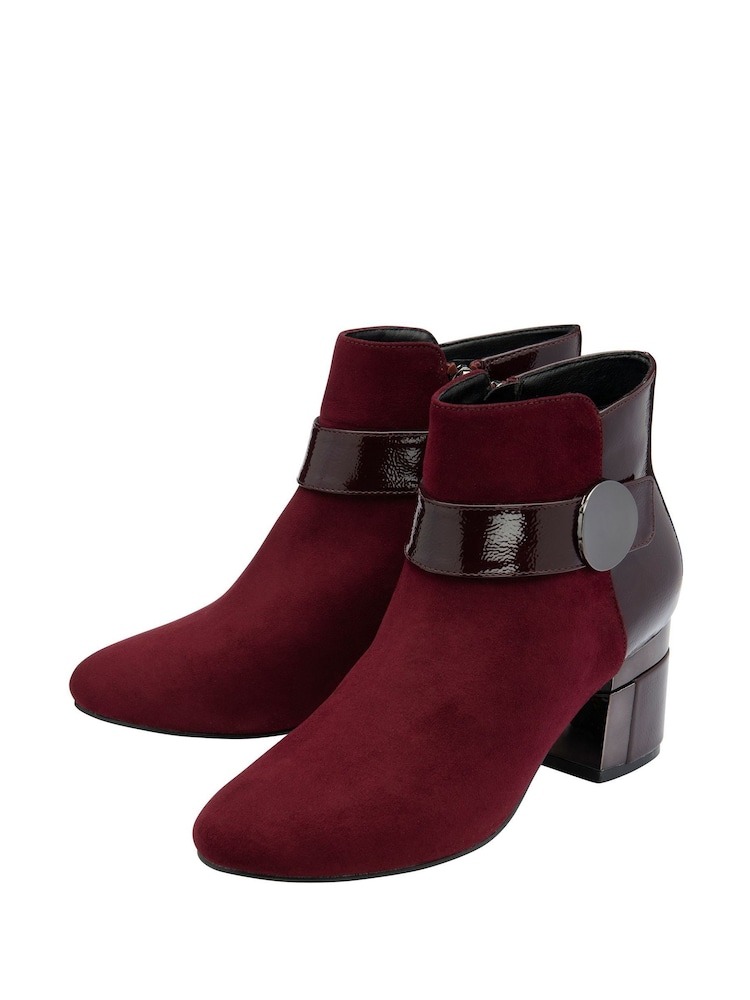 Lotus Red Heeled Ankle Boots - Image 2 of 4 Lotus Red Heeled Ankle Boots - Image 2 of 4