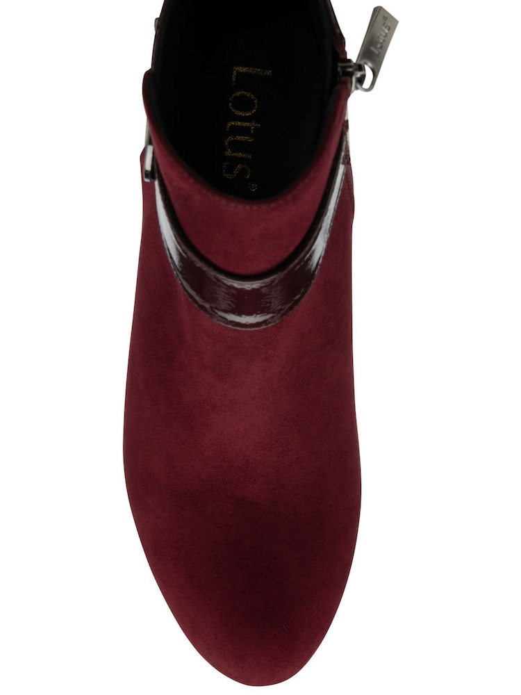 Lotus Red Heeled Ankle Boots - Image 4 of 4 Lotus Red Heeled Ankle Boots - Image 4 of 4