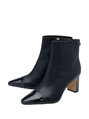 Lotus Blue Leather Pointed-Toe Ankle Boots - Image 2 of 4