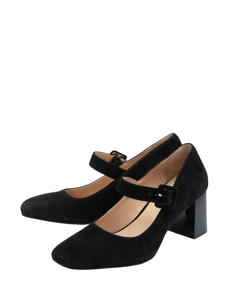 Lotus Black Suede Court Shoes - Image 2 of 4