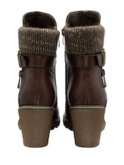 Lotus Brown Wedge Ankle Boots - Image 3 of 4
