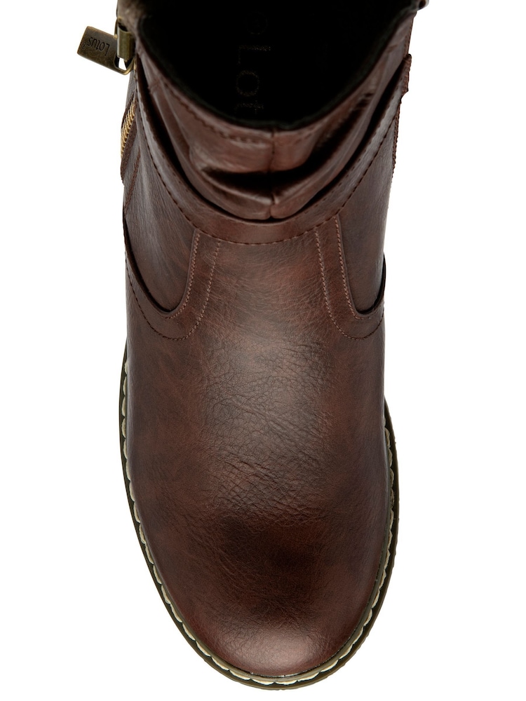Lotus Brown Wedge Ankle Boots - Image 4 of 4
