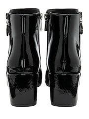 Lotus Black Patent Heeled Ankle Boots - Image 3 of 4
