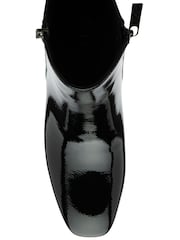 Lotus Black Patent Heeled Ankle Boots - Image 4 of 4