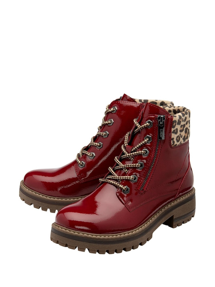 Lotus Red Zip-Up Ankle Boots - Image 2 of 4 Lotus Red Zip-Up Ankle Boots - Image 2 of 4