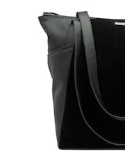 Lotus Black Leather & Suede Tote Bag - Image 4 of 4