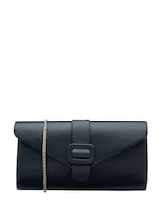 Lotus Blue Clutch Bag with Chain - Image 1 of 4