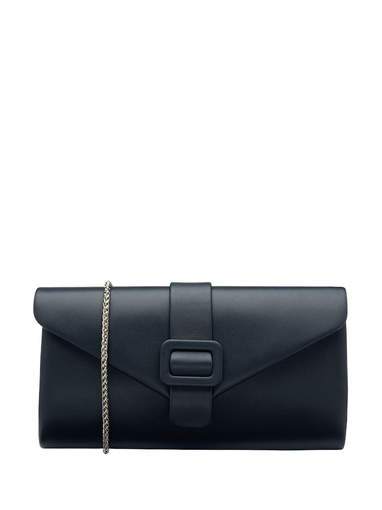 Lotus Blue Clutch Bag with Chain - Image 1 of 4 Lotus Blue Clutch Bag with Chain - Image 1 of 4