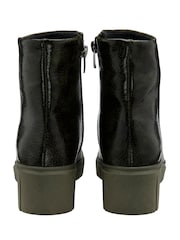 Lotus Green Leather Wedge Ankle Boots - Image 3 of 4