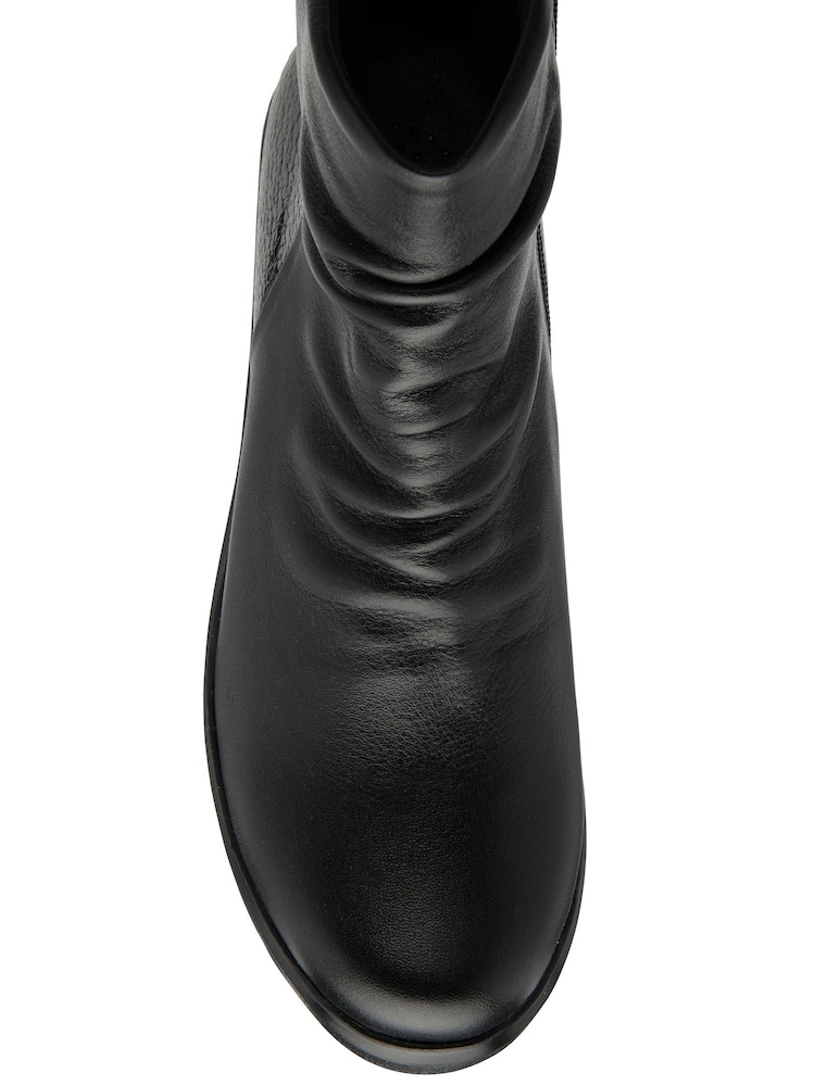 Lotus Black Leather Wedge Ankle Boots - Image 4 of 4