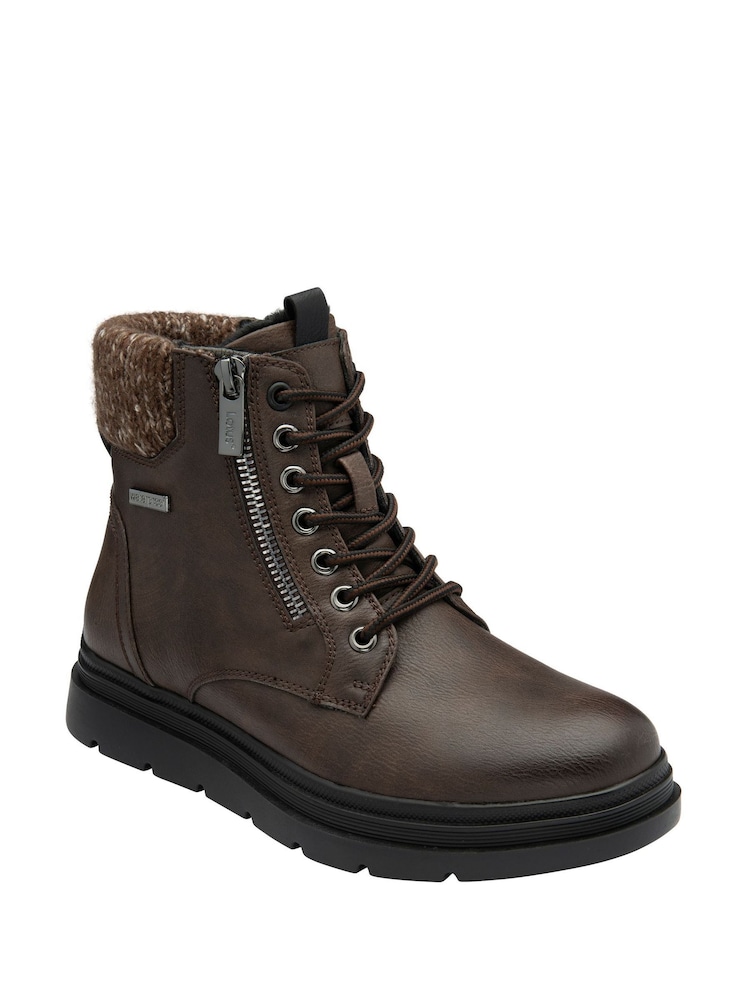Lotus Brown Zip-Up Ankle Boots - Image 1 of 4