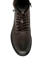 Lotus Brown Zip-Up Ankle Boots - Image 4 of 4