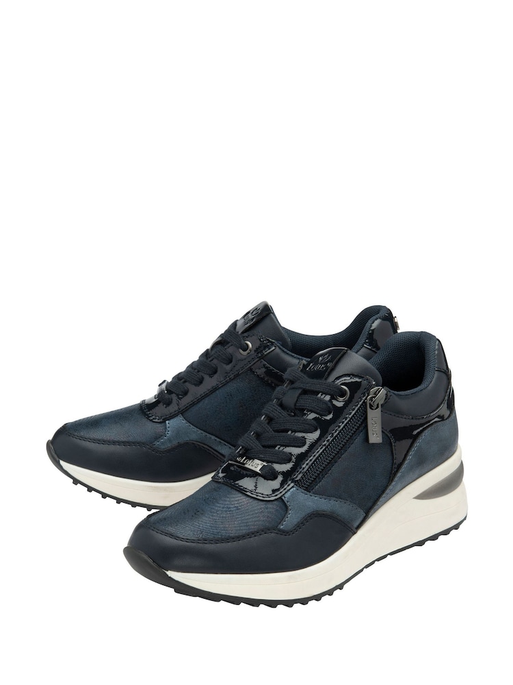 Lotus Blue Zip-Up Wedge Trainers - Image 2 of 4 Lotus Blue Zip-Up Wedge Trainers - Image 2 of 4