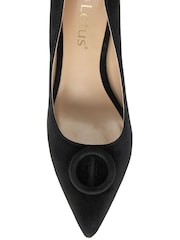 Lotus Black Suede Court Shoes - Image 4 of 4