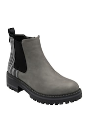 Lotus Grey Zip-Up Ankle Boots - Image 1 of 4