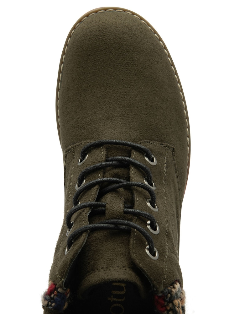 Lotus Green Textile Ankle Boots - Image 4 of 4 Lotus Green Textile Ankle Boots - Image 4 of 4