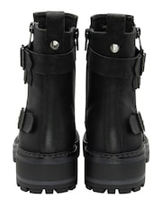 Lotus Black Zip-Up Biker Boots - Image 3 of 4