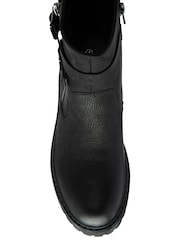 Lotus Black Zip-Up Biker Boots - Image 4 of 4