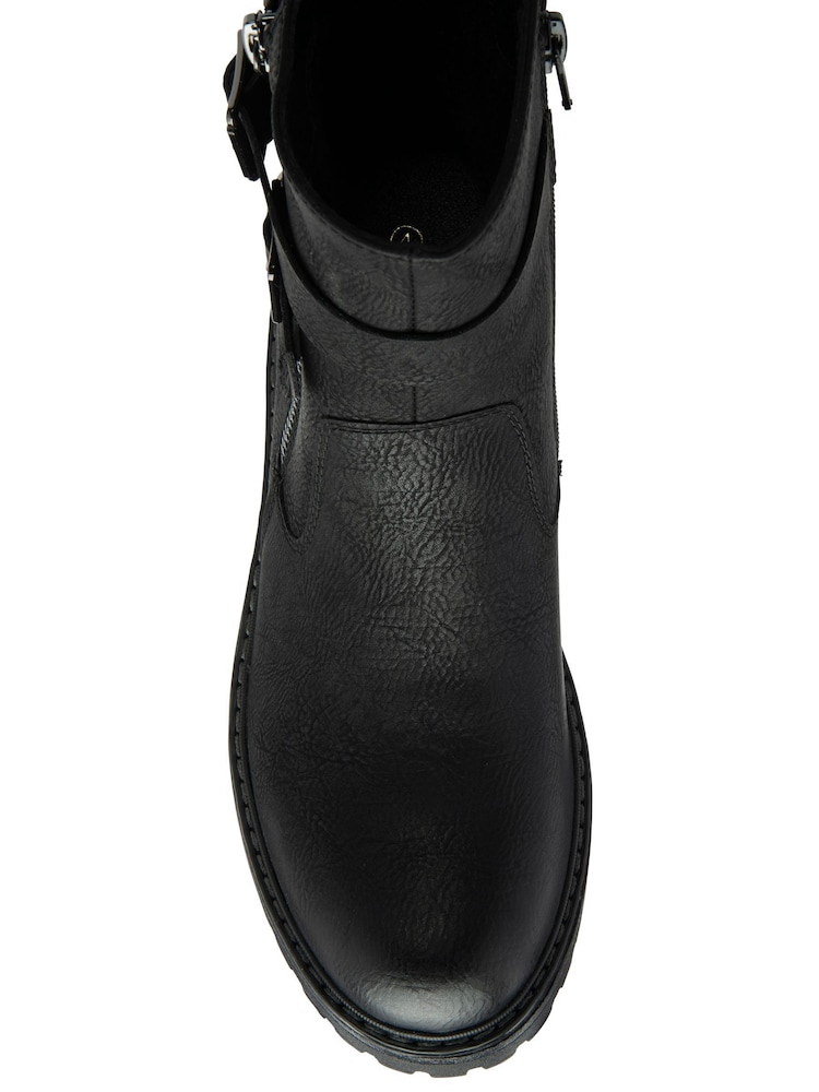 Lotus Black Zip-Up Biker Boots - Image 4 of 4