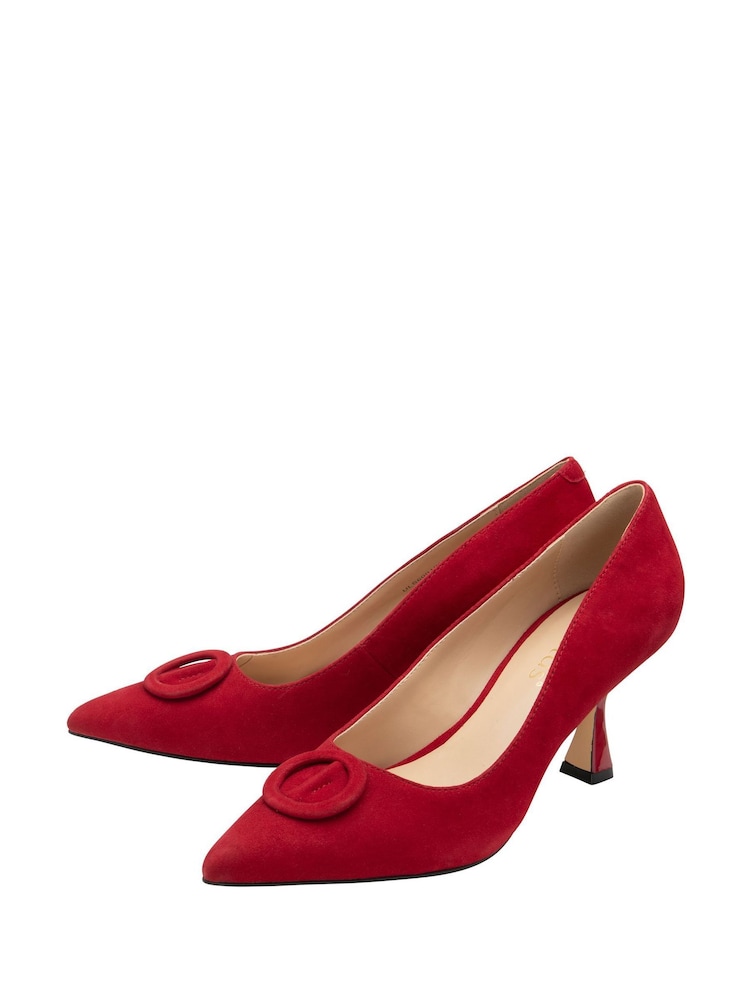 Lotus Red Suede Court Shoes - Image 2 of 4