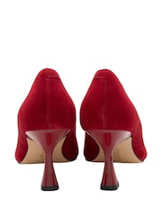 Lotus Red Suede Court Shoes - Image 3 of 4