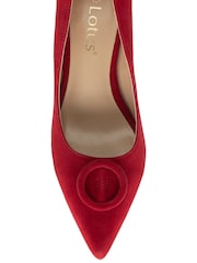 Lotus Red Suede Court Shoes - Image 4 of 4