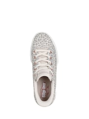 Skechers Natural SlipIn Leopard Print Canvas Arcade Trainers - Image 5 of 6