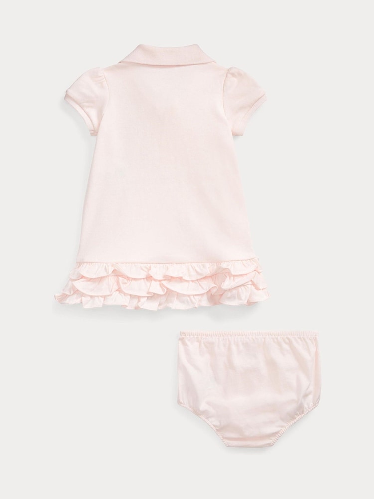 Polo Ralph Lauren Baby All-Over-Pony Print Polo Ruffle Dress Romper - Imagen 2 de 2