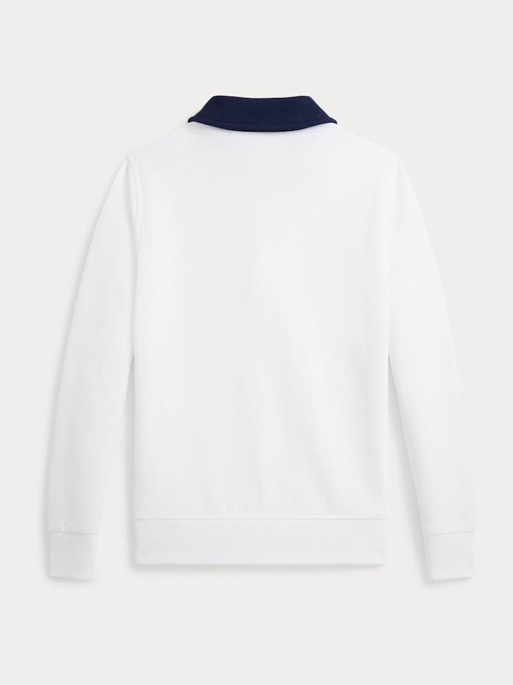Polo Ralph Lauren White Technical Scuba Quarter Zip Sweatshirt - Image 2 of 2 Polo Ralph Lauren White Technical Scuba Quarter Zip Sweatshirt - Image 2 of 2