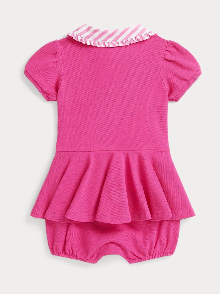 Polo Ralph Lauren Pink Baby Collared Polo Dress and Bloomer Set - Image 2 of 3