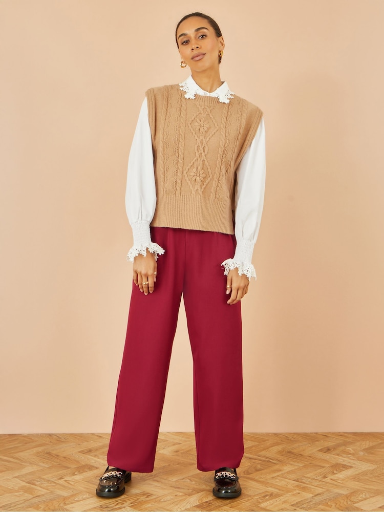 Yumi Red Wide Leg Trousers - Image 1 of 3 Yumi Red Wide Leg Trousers - Image 1 of 3