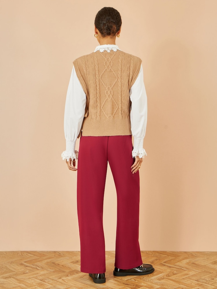 Yumi Red Wide Leg Trousers - Image 3 of 3 Yumi Red Wide Leg Trousers - Image 3 of 3