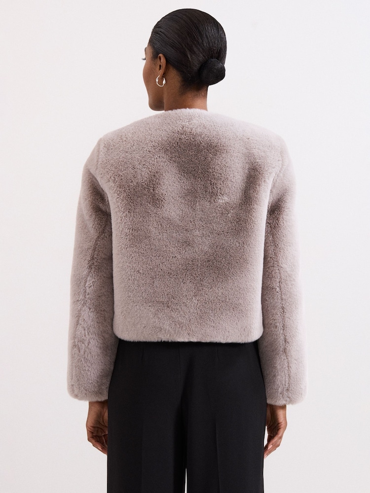 Phase Eight Grey Crystal Fur Coat - Image 2 of 7