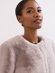 Phase Eight Grey Crystal Fur Coat - Image 4 of 7