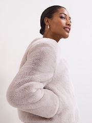 Phase Eight Grey Crystal Fur Coat - Image 5 of 7