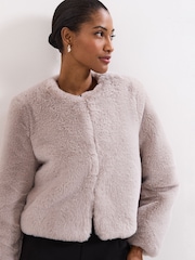 Phase Eight Grey Crystal Fur Coat - Image 6 of 7