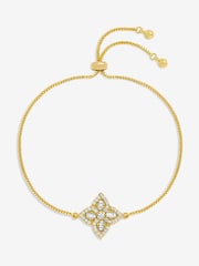 Jon Richard Gold Tone Crystal Clover Bracelet - Image 1 of 4