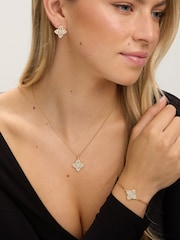 Jon Richard Gold Tone Crystal Clover Bracelet - Image 3 of 4