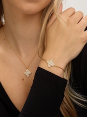 Jon Richard Gold Tone Crystal Clover Bracelet - Image 4 of 4