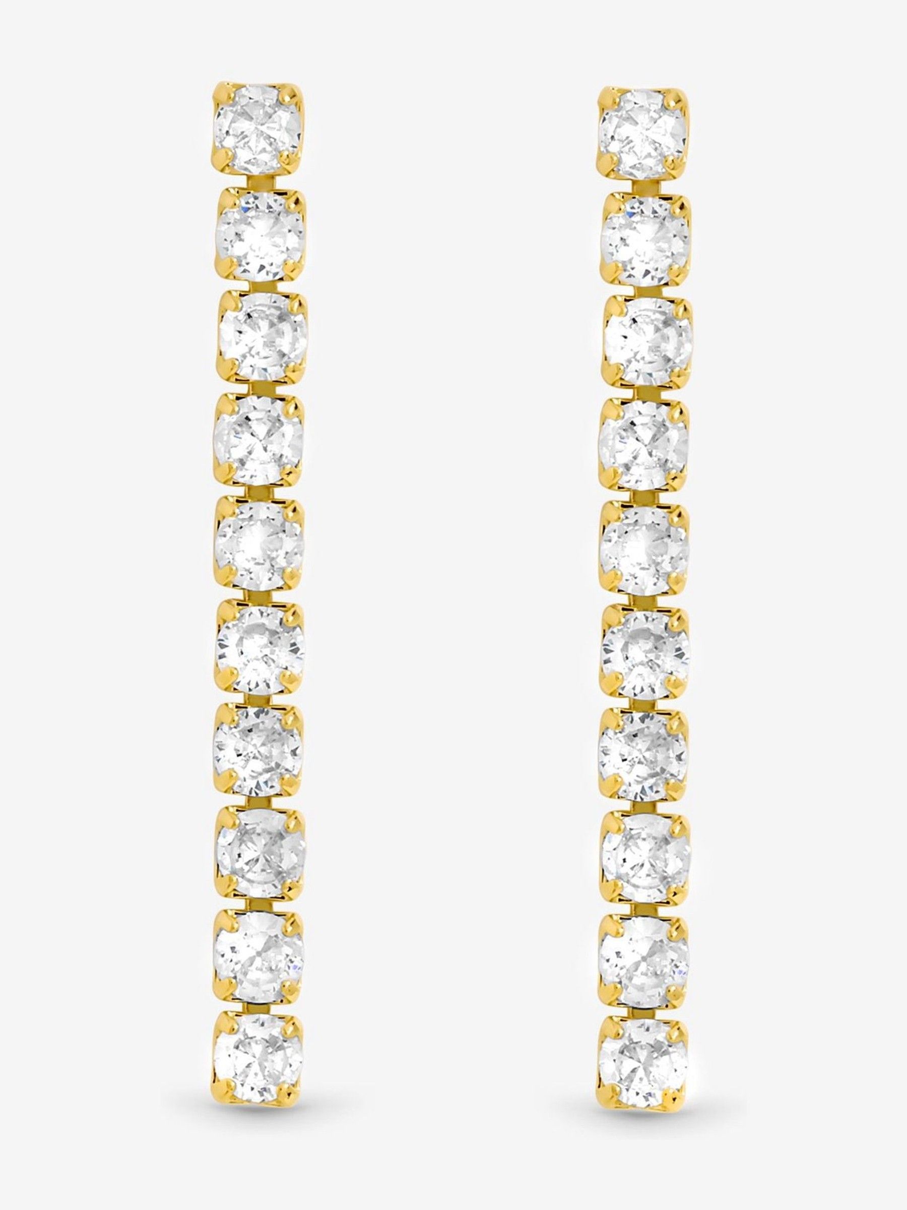 Jon Richard Gold Tone Cubic Zirconia Round Tennis Earrings Gift Box